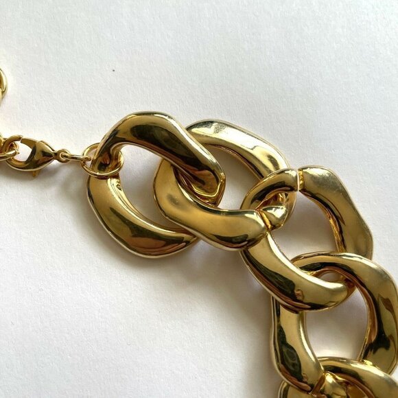 Fornash Necklace Choker Large gold toned Link - Picture 3 of 3